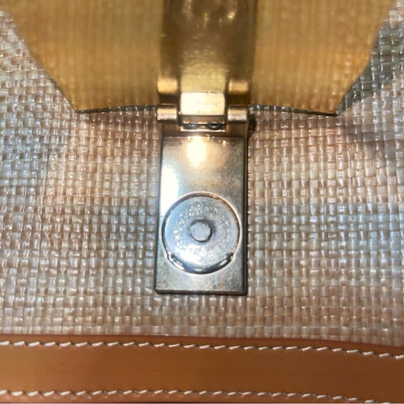 J. McLaughlin Marley Grasscloth Clutch. Tan